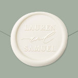 Elegant Minimalist Wedding Monogram Wax Seal Sticker<br><div class="desc">Minimalistic wedding wax seal design features classic block lettering combined with elegant and modern script writing. The custom monogram text can be personalised with the bride and groom first names.</div>