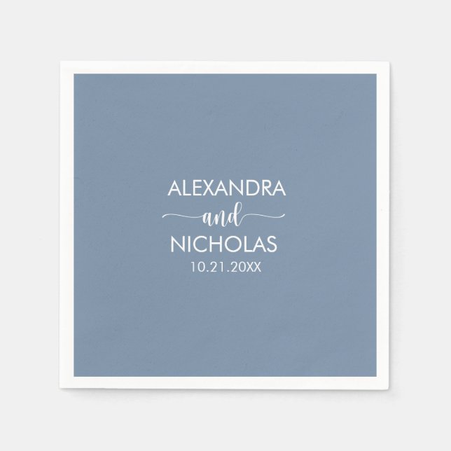 Elegant Minimalist Wedding Napkin with Custom Name (Front)