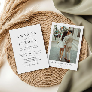 Elegant Minimalist Wedding Photo Invitation