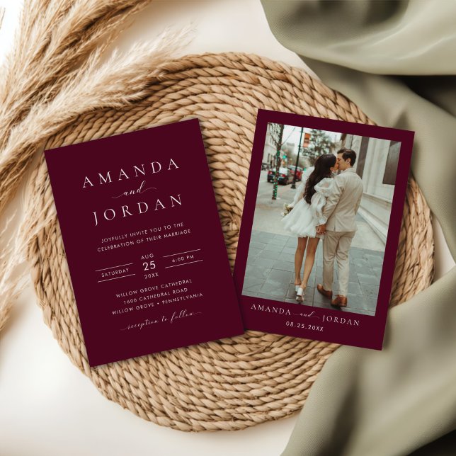 Elegant Minimalist Wedding Photo  Invitation (Creator Uploaded)