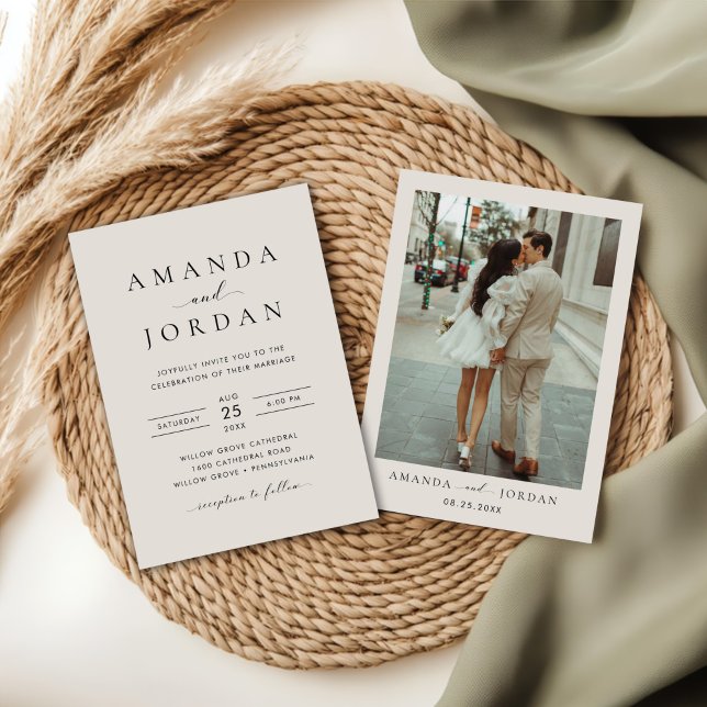 Elegant Minimalist Wedding Photo Invitation (Creator Uploaded)