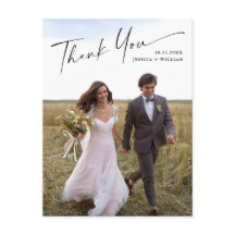 Elegant Minimalist Wedding Photo Thank You