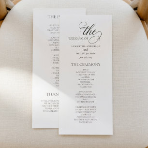 Elegant Minimalist Wedding Program  Menu