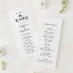 Elegant Minimalist Wedding Program Programme<br><div class="desc">The Elegant Minimalist Wedding Program Card is the perfect choice for couples who want to keep things simple yet stylish. This program card features a clean, modern design that is both elegant and sophisticated. The minimalist approach to the design ensures that all the important details are highlighted, while still maintaining...</div>