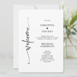 Elegant Minimalist Wedding Program Template<br><div class="desc">This beautiful Elegant Wedding Program Template are fully customisable for your special day. Shop today!
Must-have customised Modern Wedding Program Template printed on beautifully thick card. Charming designs,  professional printing & affordable prices.</div>