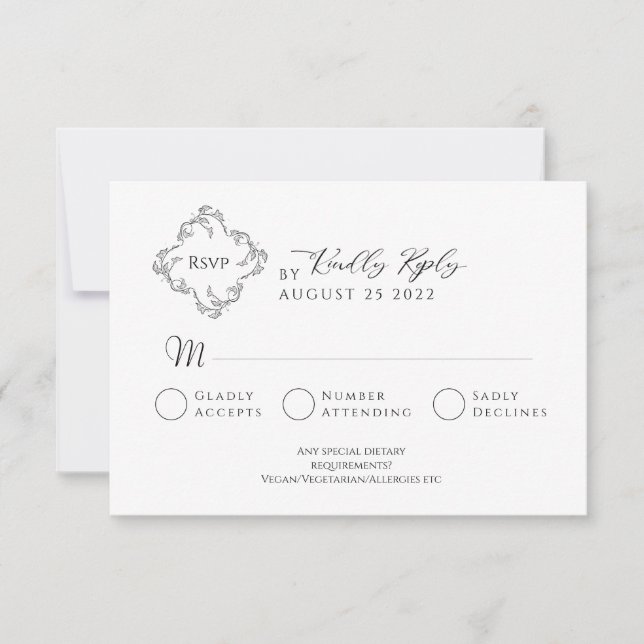 Elegant Minimalist Wedding RSVP Card (Front)