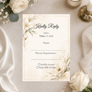 Elegant Minimalist Wedding RSVP Card