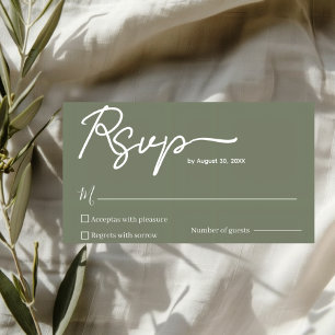 Elegant Minimalist Wedding RSVP Card