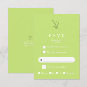 Elegant Minimalist Wedding RSVP Card Modern Simple
