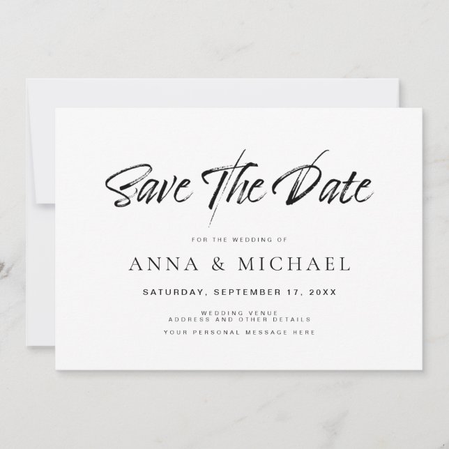Elegant Minimalist Wedding Save The Date (Front)