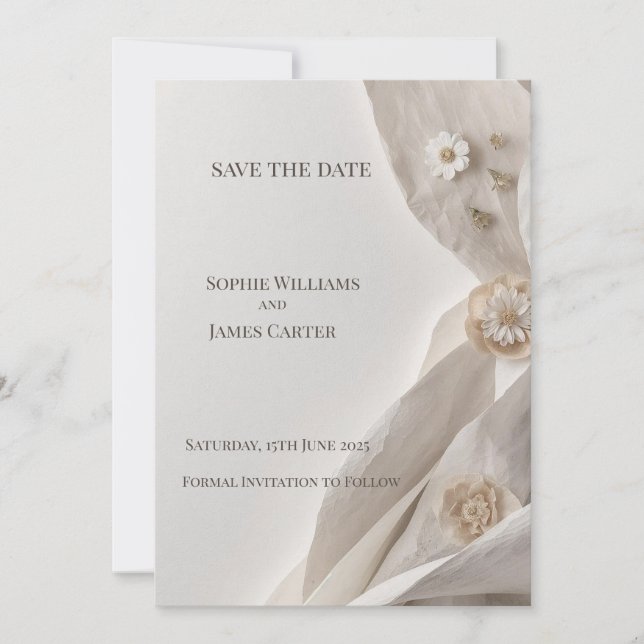Elegant Minimalist Wedding Save the Date (Front)