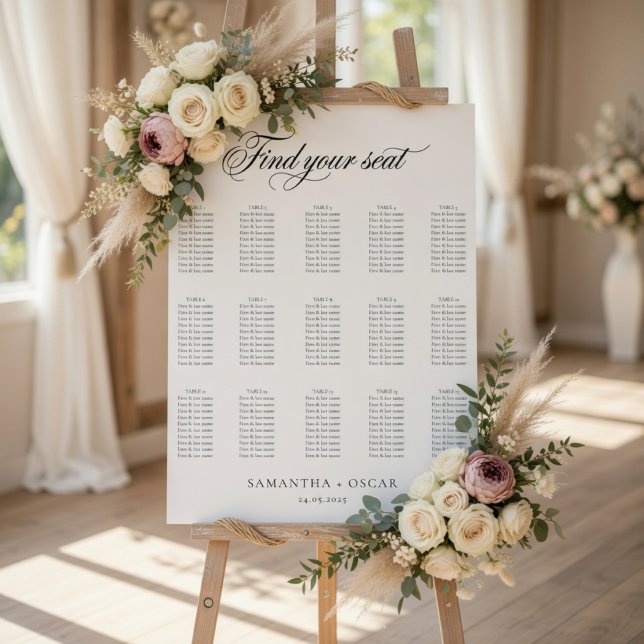 Elegant Minimalist Wedding Seating Chart (Creator Uploaded)