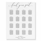Elegant Minimalist Wedding Seating Chart Poster
