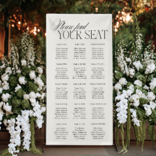Elegant Minimalist Wedding Seating Chart Vinil Banner