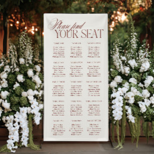 Elegant Minimalist Wedding Seating Chart Vinil Banner