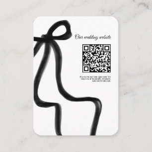 Elegant Minimalist Wedding Simple classic BlackBow Enclosure Card