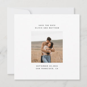 Elegant Minimalist Wedding   Simple Clean Photo Save The Date