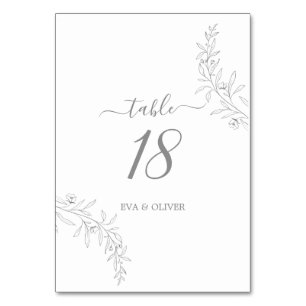 Elegant Minimalist Wedding Table Number