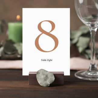 Elegant Minimalist Wedding Table Number Card
