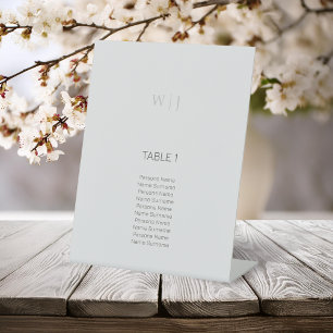 Elegant minimalist wedding table number pedestal sign