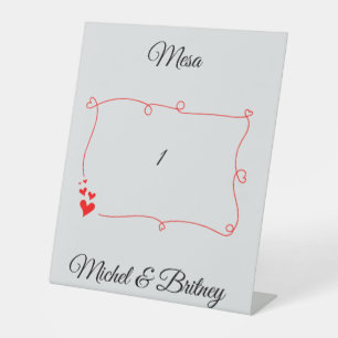 Elegant Minimalist Wedding Table Number Pedestal Sign