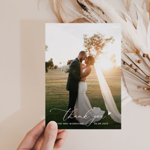 elegant minimalist wedding thank you card