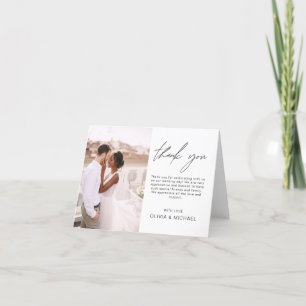 Elegant Minimalist Wedding Thank You Photo Invitat Card