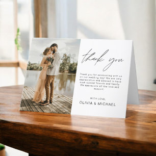 Elegant Minimalist Wedding Thank You Photo Invitat Card