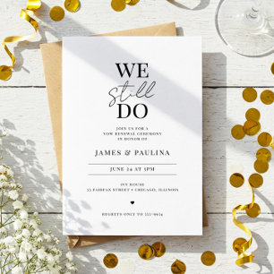 Elegant Minimalist Wedding Vow Renewal Invitation