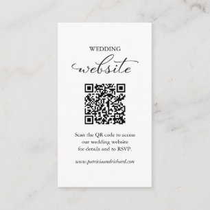 Elegant Minimalist Wedding Website QR Code Enclosure Card
