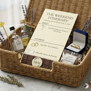 Elegant Minimalist Wedding Weekend Itinerary Welco Rack Card