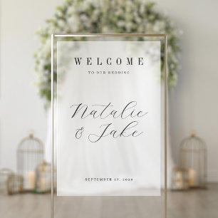 Elegant Minimalist Wedding Welcome Acrylic Sign