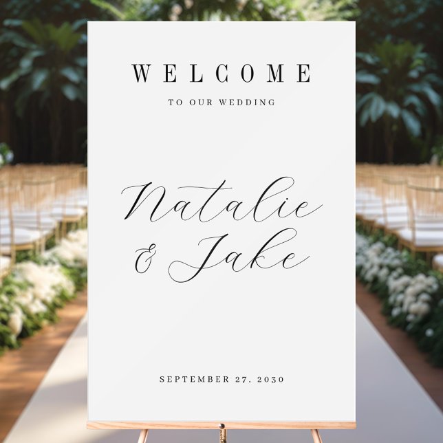 Elegant Minimalist Wedding Welcome Acrylic Sign (Creator Uploaded)