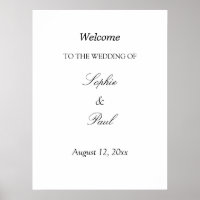 Elegant Minimalist Wedding Welcome Poster