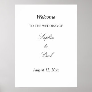 Elegant Minimalist Wedding Welcome Poster