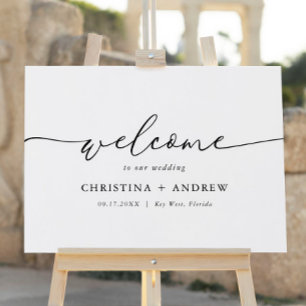 Elegant Minimalist Wedding Welcome Poster