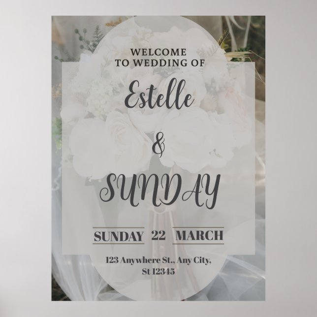 Elegant Minimalist Wedding Welcome Sign (Front)