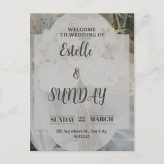 Elegant Minimalist Wedding Welcome Sign Postcard