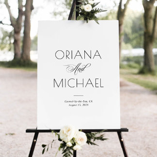Elegant Minimalist Wedding Welcome Sign Poster