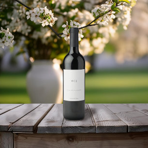 Elegant minimalist wedding wine label