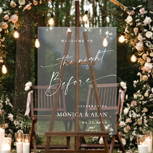 Elegant Minimalist WELCOME Rehearsal Dinner Acrylic Sign