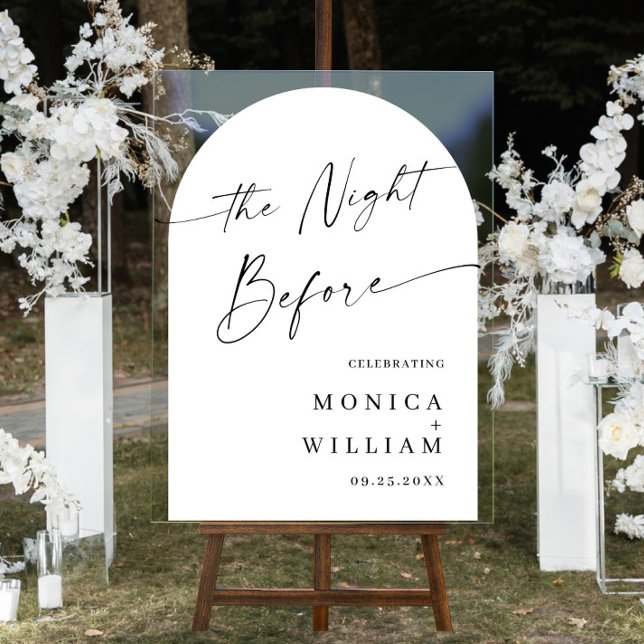 Elegant Minimalist WELCOME Rehearsal Dinner Acrylic Sign (Creator Uploaded)