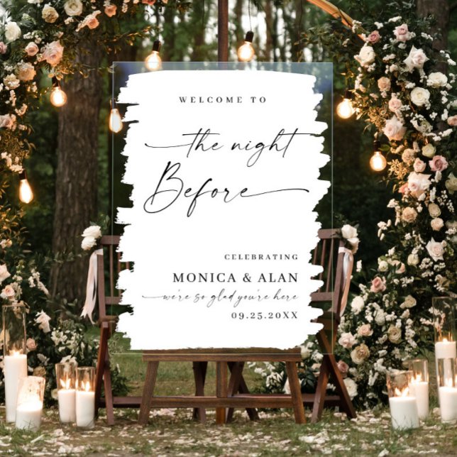 Elegant Minimalist WELCOME Rehearsal Dinner Acrylic Sign (Creator Uploaded)