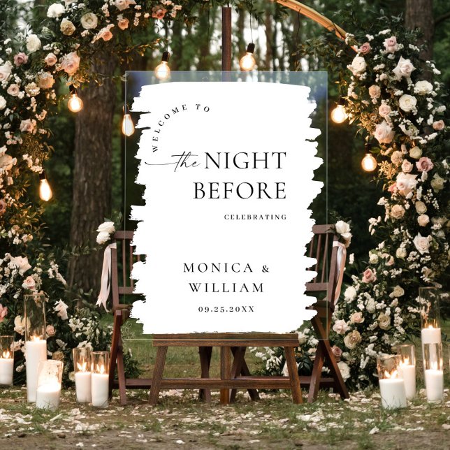 Elegant Minimalist WELCOME Rehearsal Dinner Acrylic Sign (Creator Uploaded)