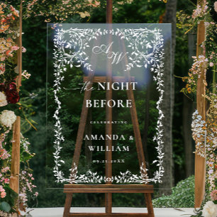 Elegant Minimalist WELCOME Rehearsal Dinner Acrylic Sign