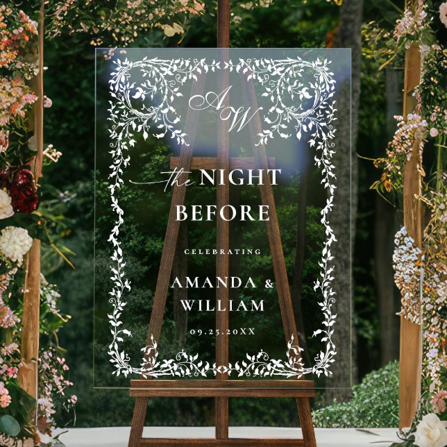 Elegant Minimalist WELCOME Rehearsal Dinner Acrylic Sign (Creator Uploaded)