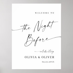 Elegant Minimalist Welcome Rehearsal Dinner Poster