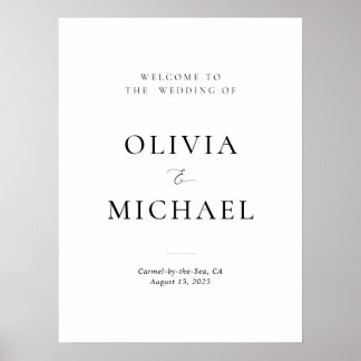 Elegant Minimalist Welcome To The Wedding Sign