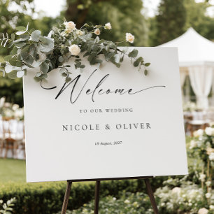 Elegant Minimalist Welcome To The Wedding Sign