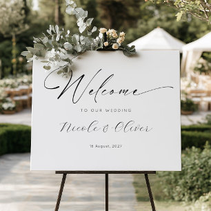 Elegant Minimalist Welcome To The Wedding Sign
